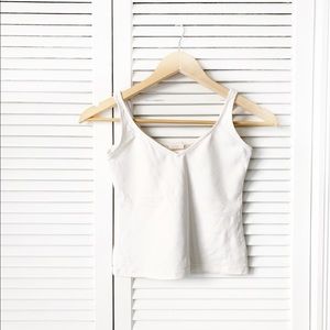 Casadei White V-Neck Crop Tank Top NWOT
